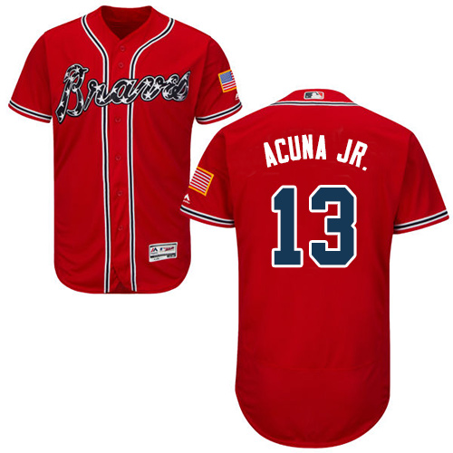 Braves #13 Ronald Acuna Jr. Red