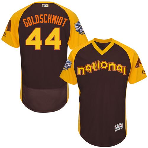 جزم كعب  سم Paul Goldschmidt Brown 2016 All-Star Jersey - Men's National League Arizona Diamondbacks #44 Flex Base Majestic MLB Collection Jersey قميص