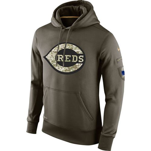 Men's Cincinnati Reds Nike Olive Salute To Service KO Performance ...