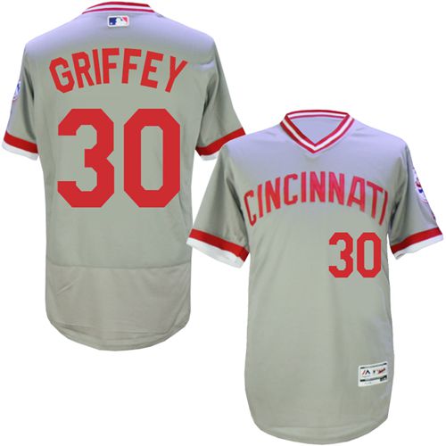 اشقر رمادي فاتح جدا مع اشقر ثلجي Cincinnati Reds #30 Ken Griffey Green Salute to Service Stitched MLB Jersey اينوي