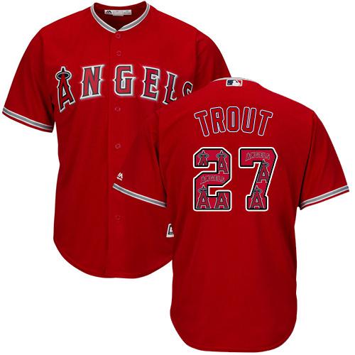 Mike Trout Red Team Logo Fashion 