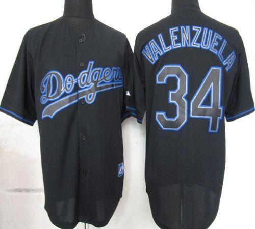 ملابس ركوب الخيل Dodgers #34 Fernando Valenzuela Black Fashion Stitched MLB Jersey ... ملابس ركوب الخيل