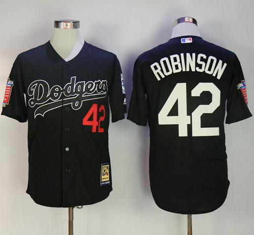 تعريف النحاس Mitchell And Ness Dodgers #42 Jackie Robinson Black Throwback ... تعريف النحاس