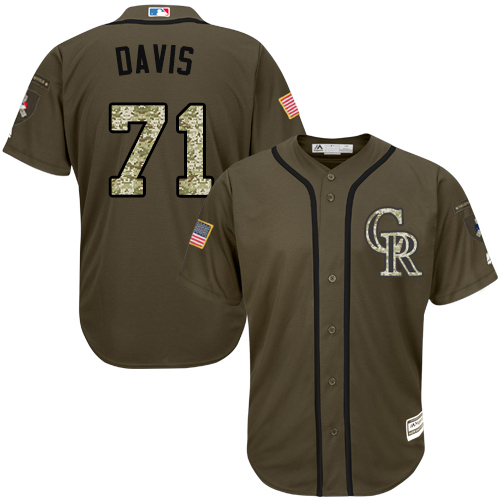 حبيب الحب Rockies #71 Wade Davis Green Salute to Service Stitched MLB Jersey ... حبيب الحب
