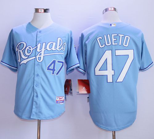 اكسسوارات Kansas City Royals #47 Johnny Cueto Alternate Blue 2014 MLB Cool Base Jersey البيت المتنقل