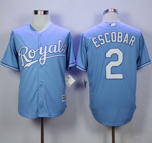 خطوط ملونه Royals #2 Alcides Escobar Light Blue Alternate 1 New Cool Base ... خطوط ملونه