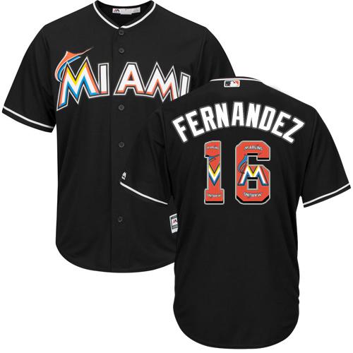 امثلة لعبة بدون كلام marlins #16 Jose Fernandez Black Team Logo Fashion Stitched MLB ... امثلة لعبة بدون كلام