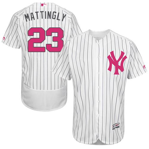 هاي سبورت Yankees #23 Don Mattingly White Strip Flexbase Authentic ... هاي سبورت