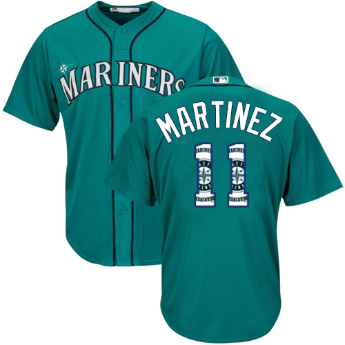 جالاكسي Mariners #11 Edgar Martinez Green Salute to Service Women's Stitched Baseball Jersey صابون مضاد للبكتيريا للابط