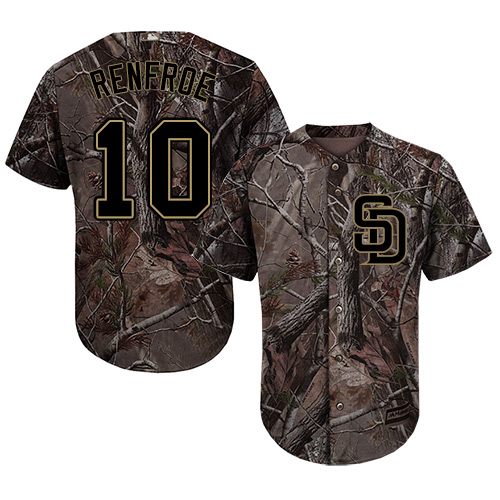 معروفه San Diego Padres #10 Hunter Renfroe Camo Realtree Collection Cool Base Stitched MLB Jersey اريال بودز