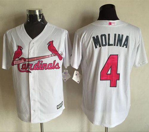 Cardinals 4 Yadier Molina White New Cool Base Mother s Day Stitched MLB Jersey MLB Jersey Outlet Review Cheap