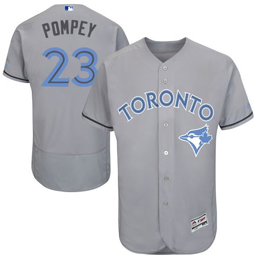 Blue Jays #23 Dalton Pompey Grey Flexbase Authentic Collection Father's Day Stitched MLB Jersey