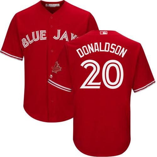 الأدوات المميتة مدينة العظام Blue Jays #20 Josh Donaldson Red New Cool Base Canada Day Stitched ... الأدوات المميتة مدينة العظام
