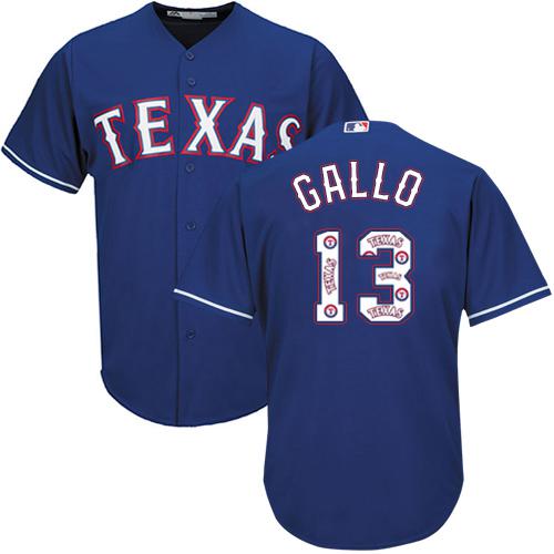 مشد للجسم كامل للنساء Rangers #13 Joey Gallo Blue Cool Base Stitched Youth Baseball Jersey همس